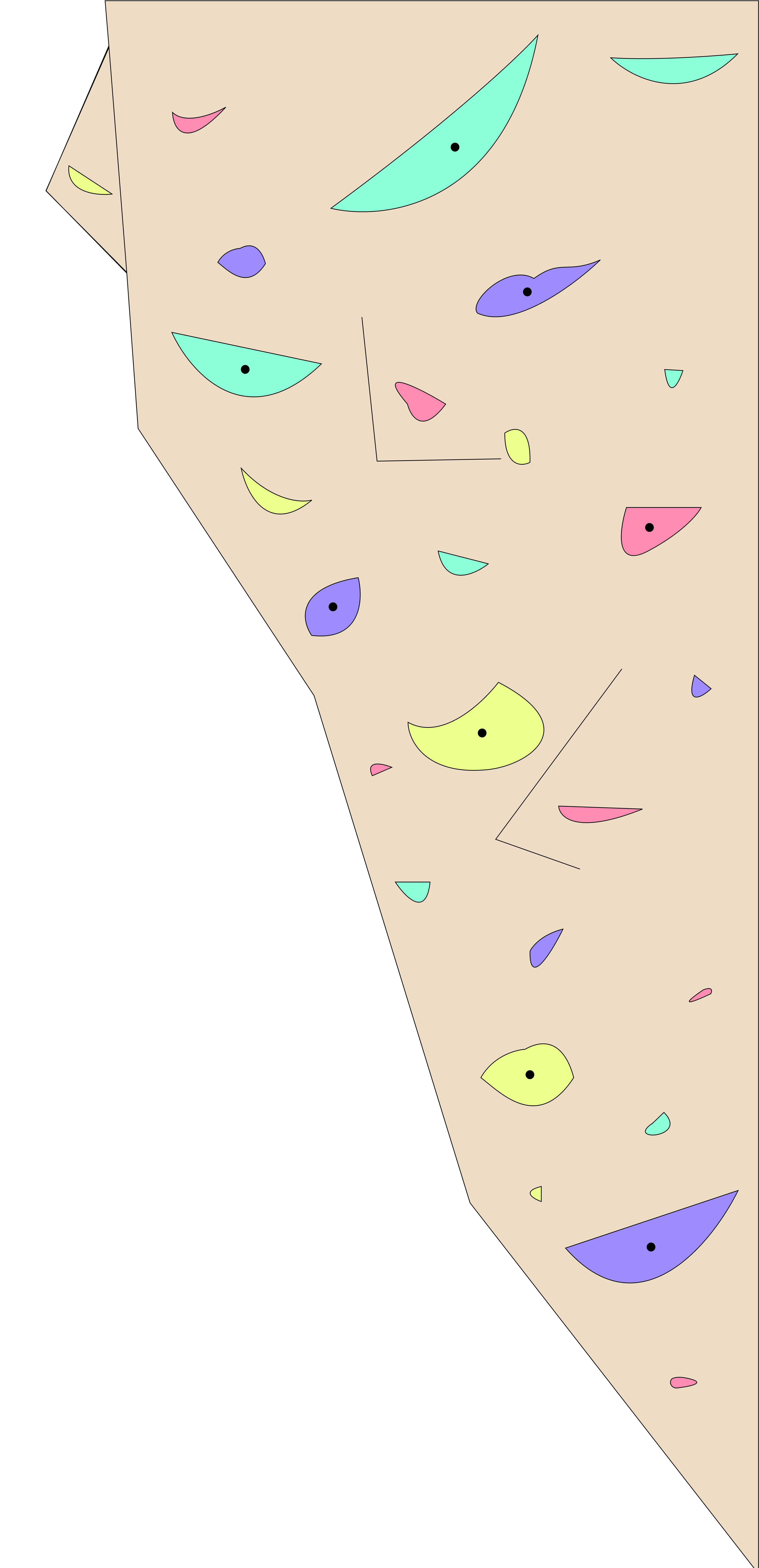 Illustration of a climbing gym wall